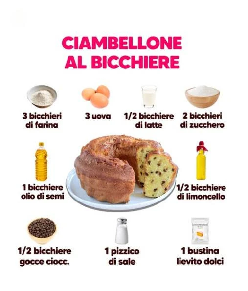 Ciambellone al Bicchiere decorato con zucchero a velo e frutta fresca