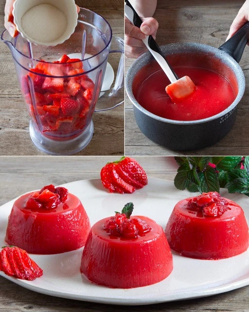 Un bicchiere di fragole frullate fresche e cremosi