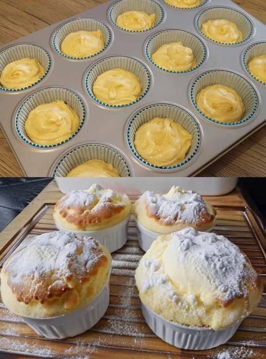 Muffin con Ricotta appena sfornati, soffici e gustosi.