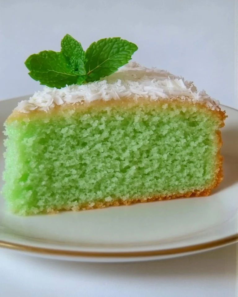 Torta alla Menta e Cocco senza burro decorata con foglie di menta