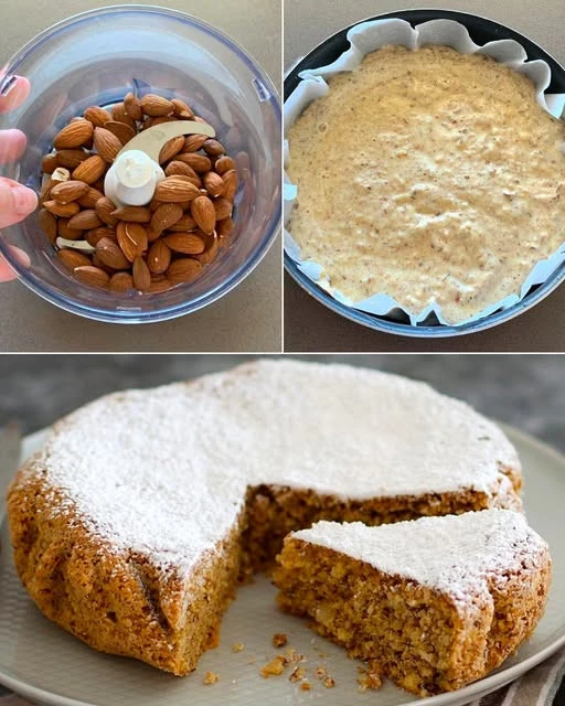 Torta alle mandorle senza latte e burro, dolce sano e gustoso.