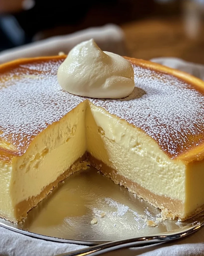 Fetta di torta di yogurt greco servita su un piatto
