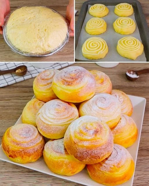 Brioche fresca e soffice appena sfornata sulla tavola