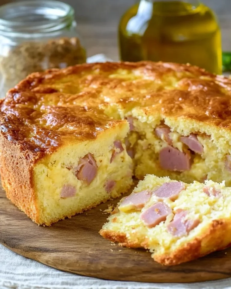 Cake al Prosciutto e Formaggio servito su un piatto elegante.