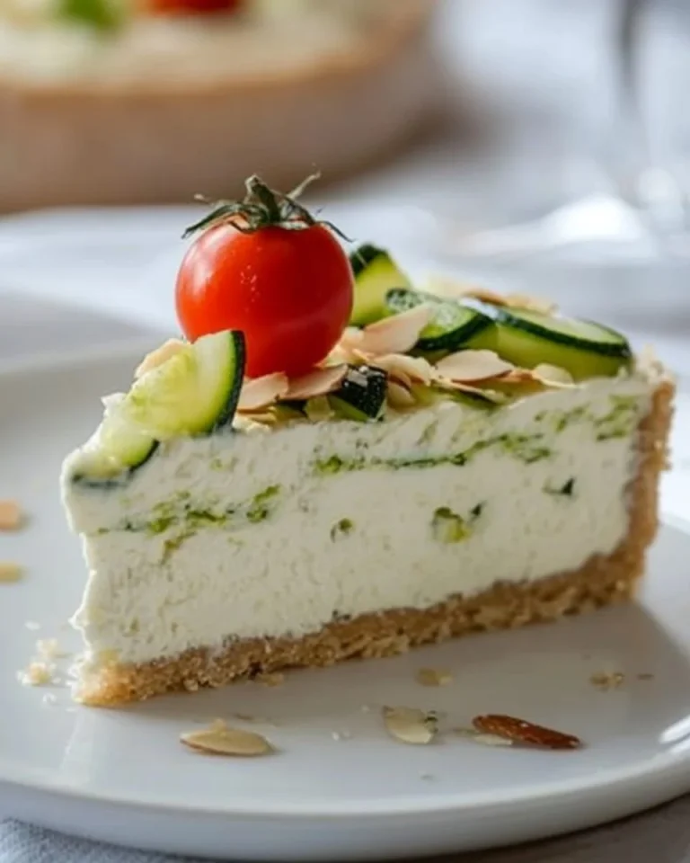 Cheesecake Salata alle Zucchine decorata con verdure fresche