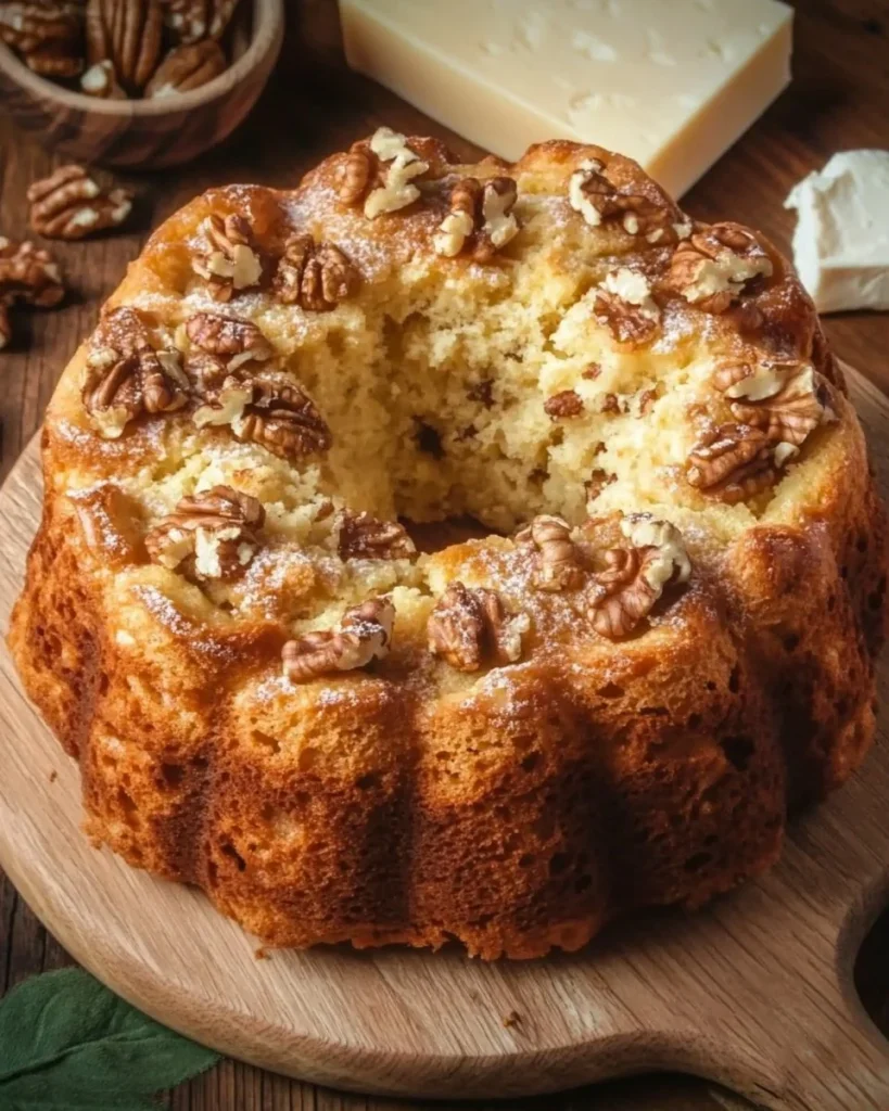 Ciambella Rustica alle Noci e Formaggio appena sfornata