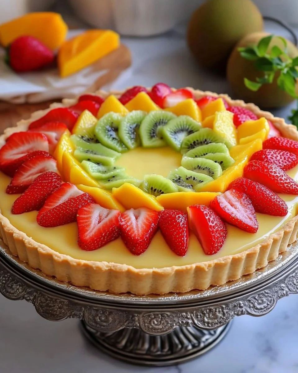 Crostata Morbida alla Frutta con frutta fresca e crema