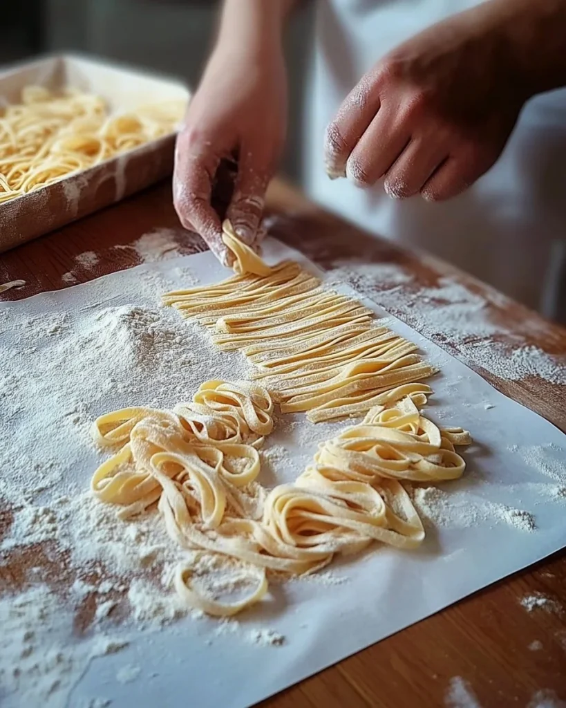 Fusilli fatti in casa con ingredienti freschi e genuini