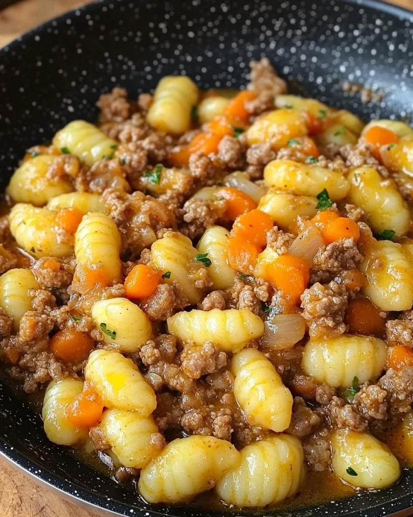 Piatto di gnocchi con ragù bianco, un delizioso piatto italiano