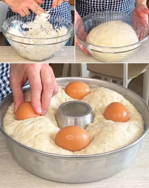 Immagine di un impasto perfetto per casatiello pronto per la cottura.