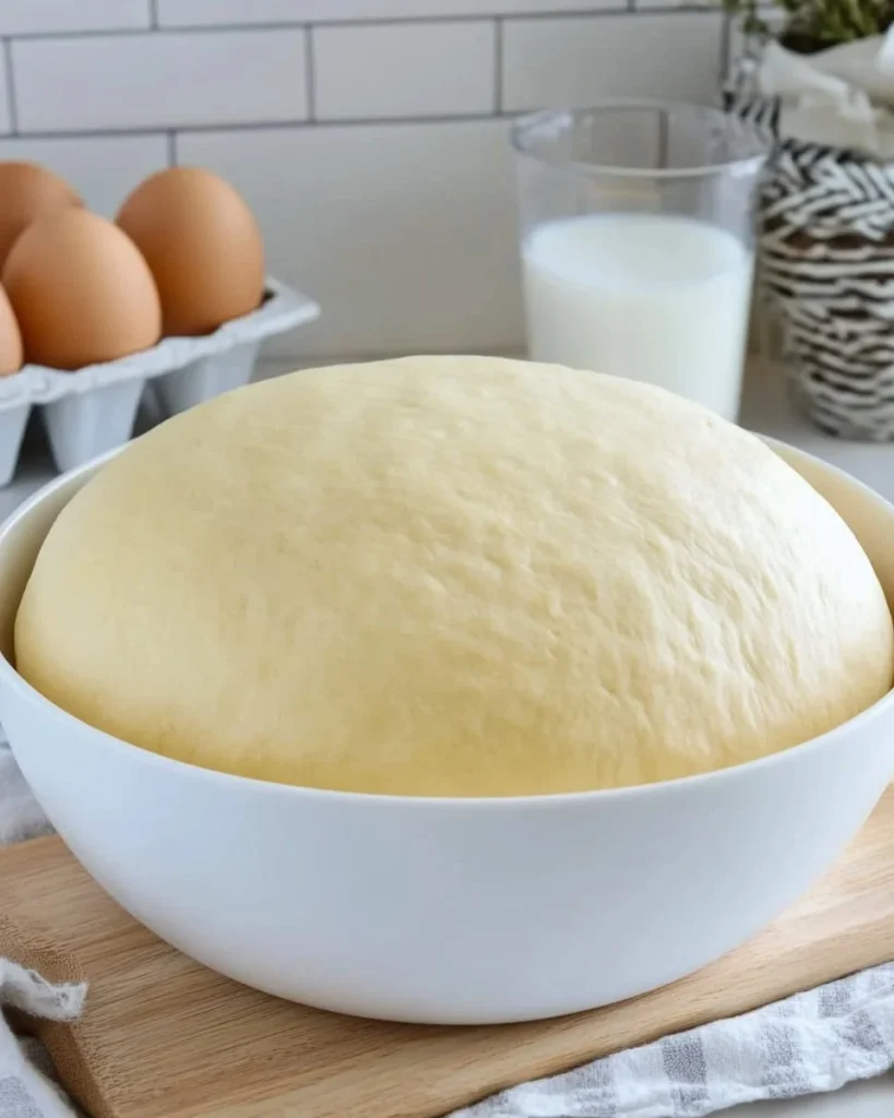 Pan Brioche Dolce Sofficissimo appena sfornato con ingredienti freschi.