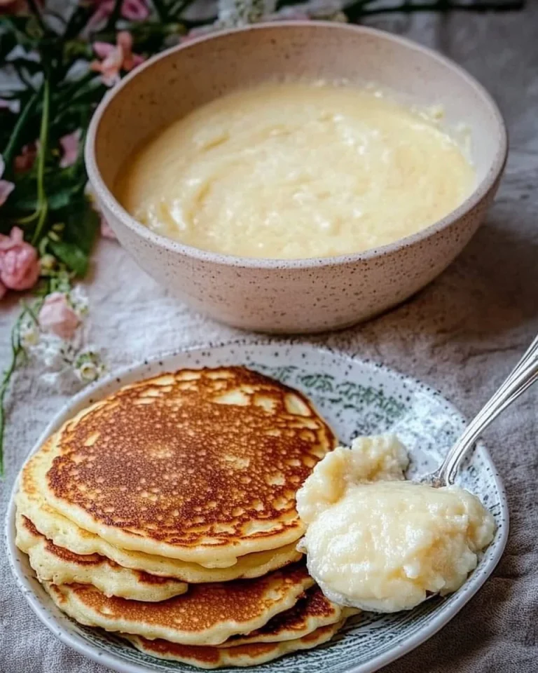 Pancake con yogurt e mele, un delizioso piatto per la colazione