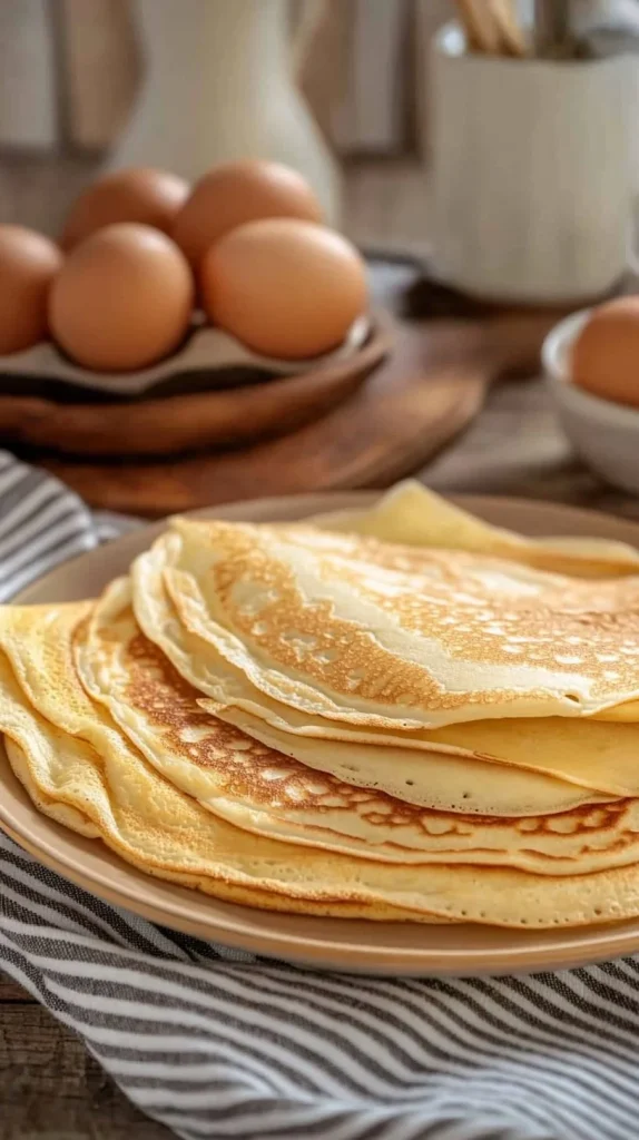 Pasta per crepes semplice pronta per essere cotta