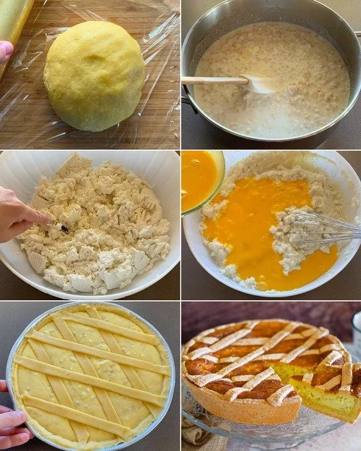 Pastiera napoletana, dolce tradizionale di Pasqua con ricotta e grano.