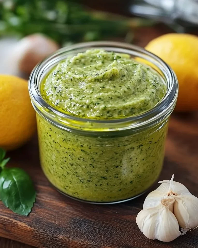 Pesto di Limoni fresco e profumato, ideale per condire pasta e piatti estivi.