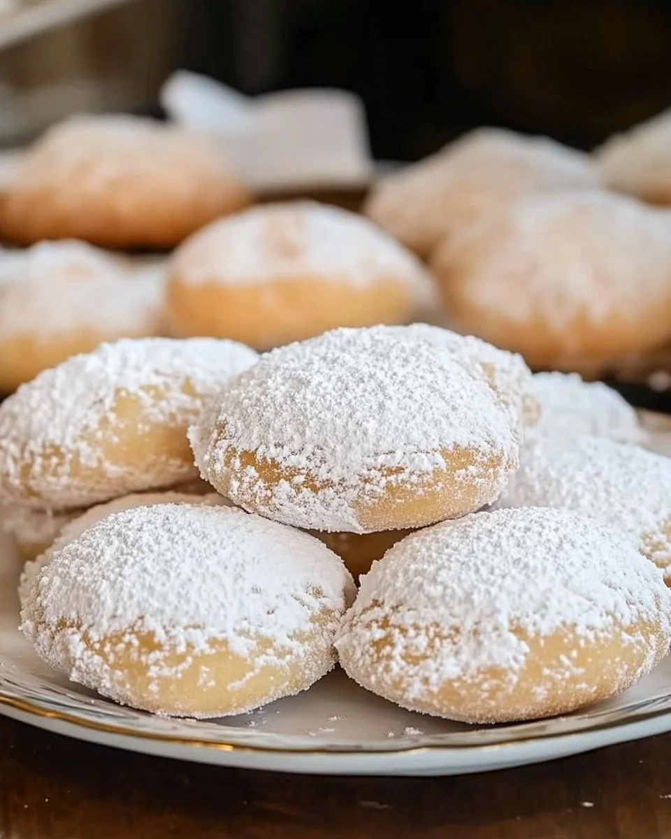 Ricciarelli di Siena, dolci tipici alle mandorle in un piatto decorativo