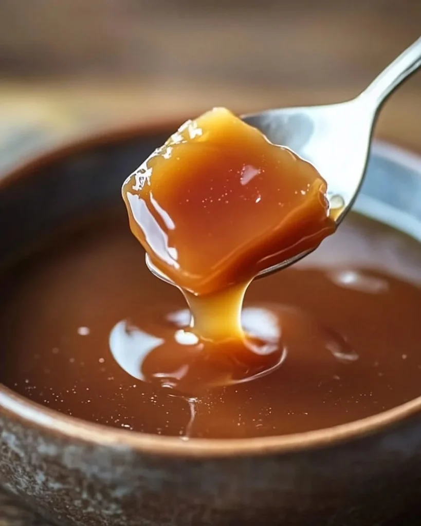 Salsa al caramello salato servita su dessert