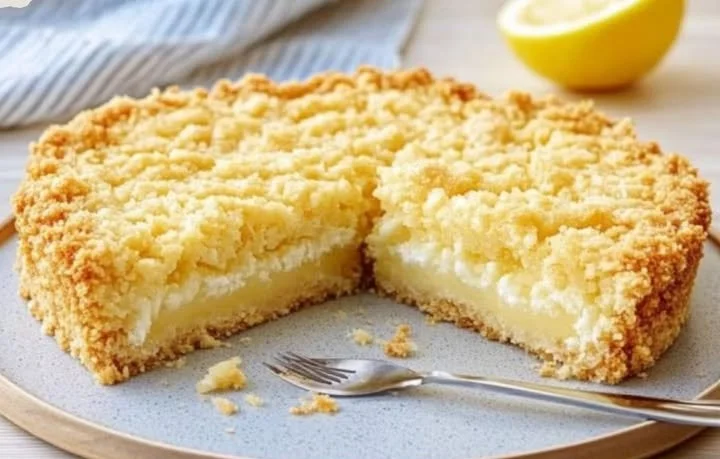 Sbriciolata al Limone fresca e golosa servita su un piatto