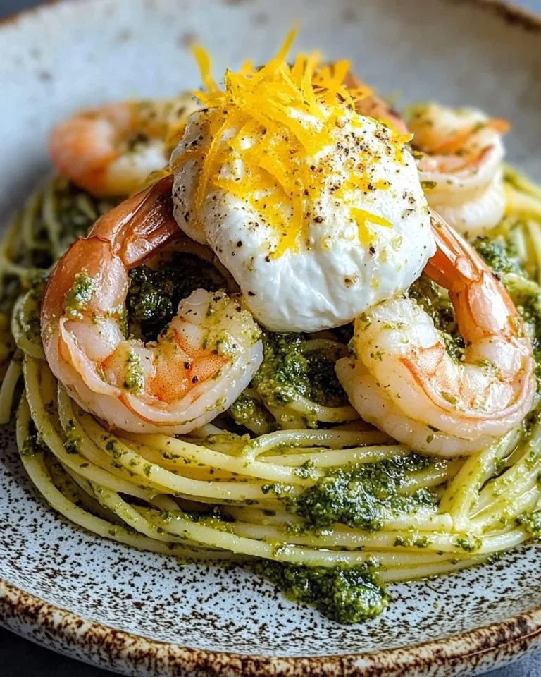Spaghetti con zucchine, gamberi, stracciatella e scorza di limone