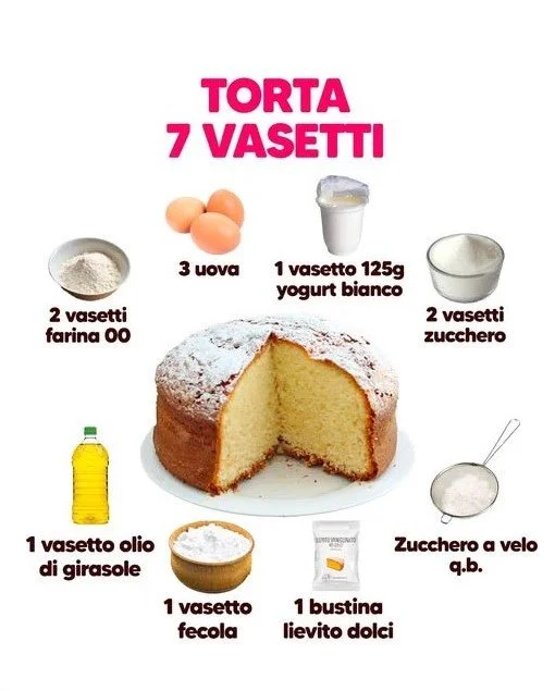 Torta 7 Vasetti decorata con frutta e panna montata