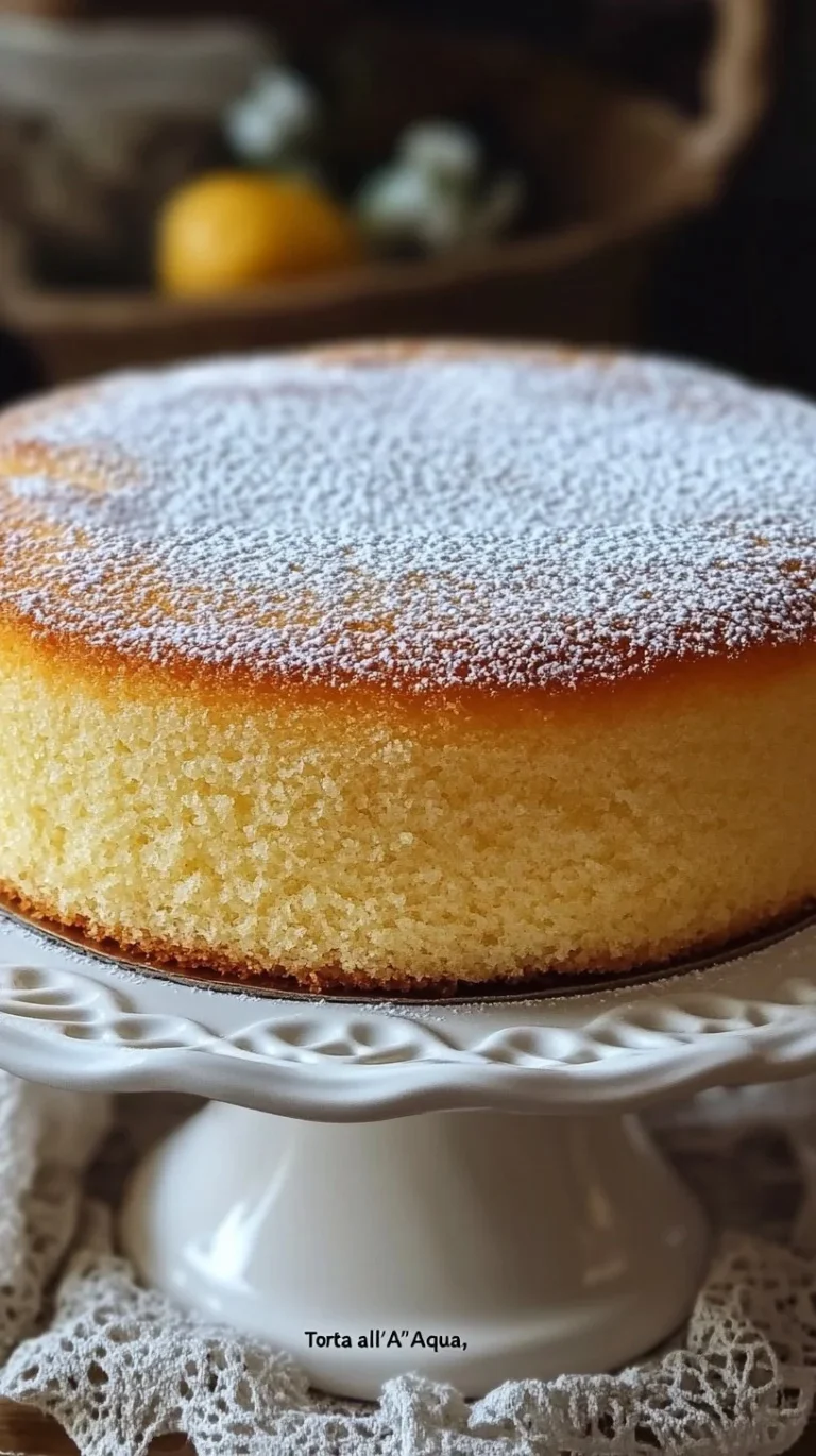 Fetta di Torta all'Acqua su piatto bianco