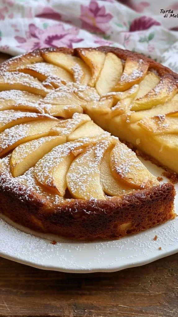 Fetta di Torta di Mele con mele fresche e cannella