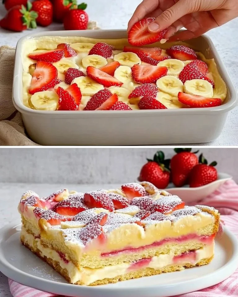 Fetta di torta fragole e mele su un piatto decorato