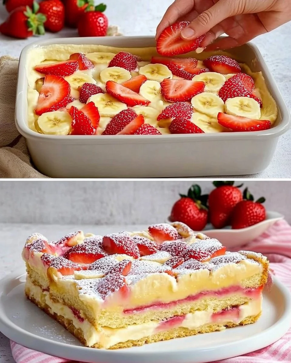 Fetta di torta fragole e mele su un piatto decorato