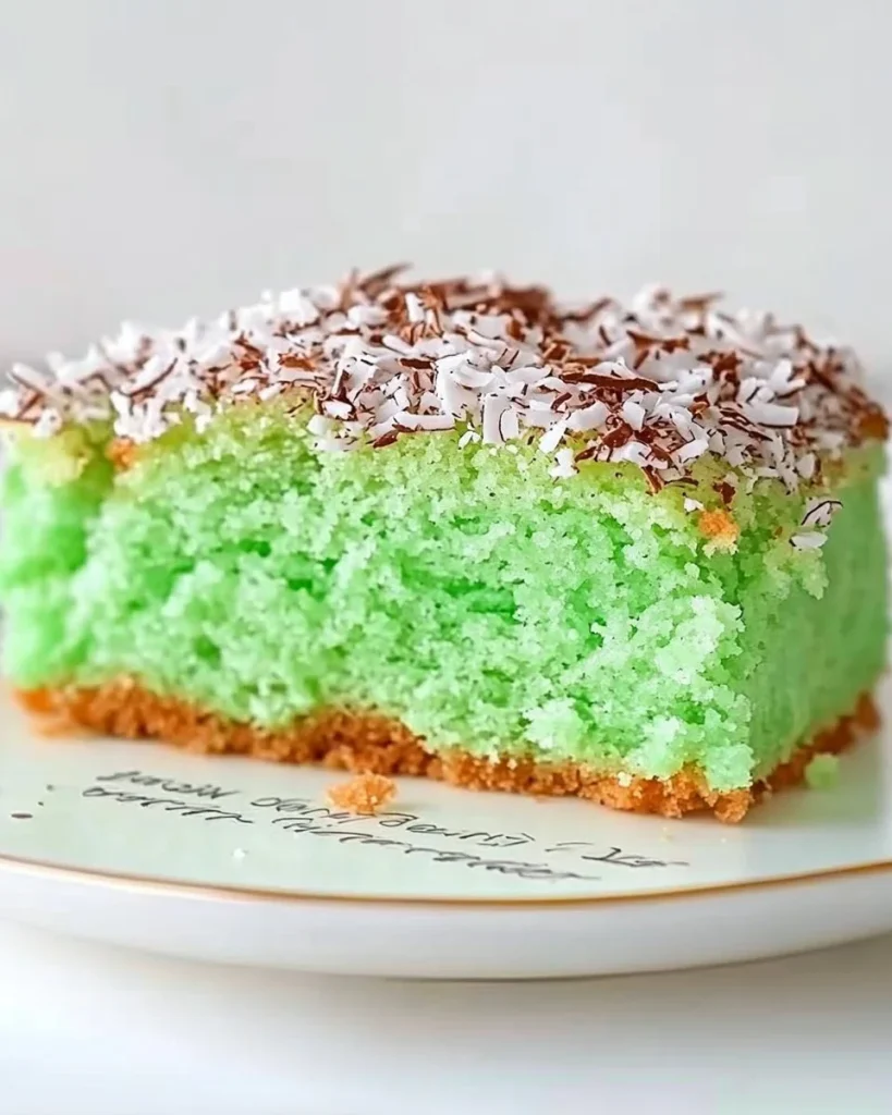 Torta Menta e Cocco decorata con menta fresca e cocco grattugiato