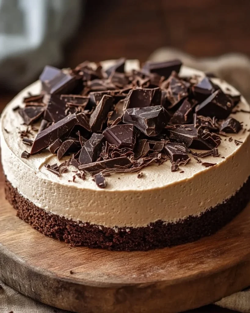 Torta Mousse al Cioccolato con decorazioni di panna e cioccolato