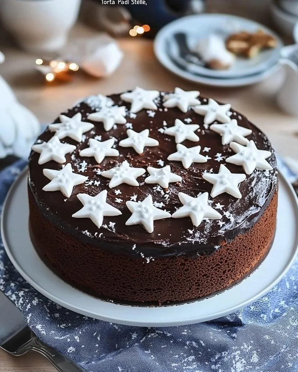 Torta Pan di Stelle ricoperta di cioccolato e biscotti Pan di Stelle