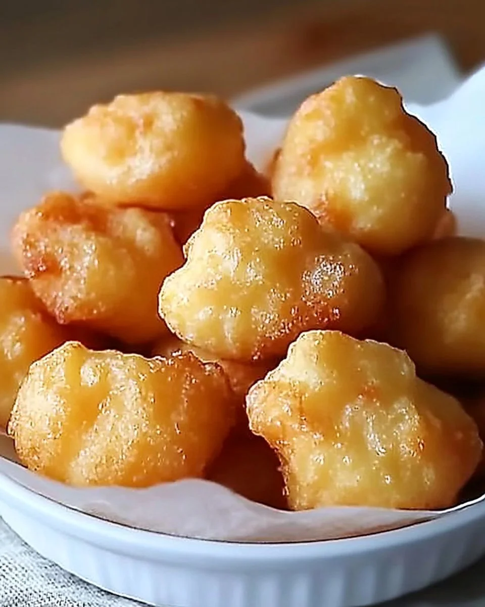 Squisite zeppole di pasta cresciuta appena fritte, spolverate di zucchero a velo