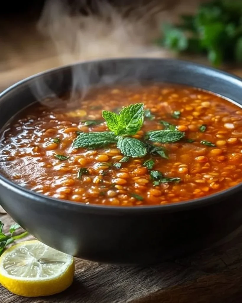 Piatto di Zuppa Turca con ingredienti freschi e aromi tradizionali