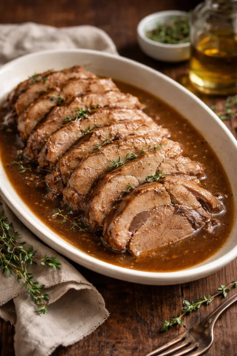 Arrosto cotto in pentola con verdure fresche e spezie aromatiche