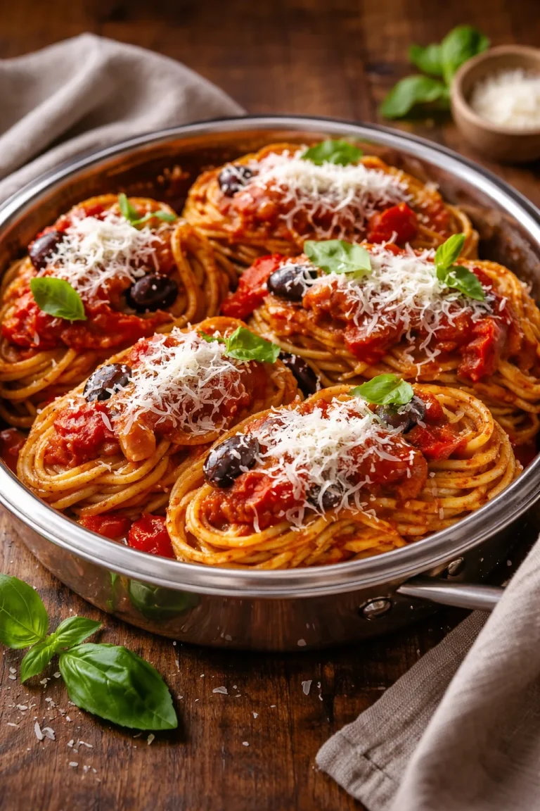 Barchette di melanzane ripiene di bucatini alla siciliana appena sfornate.
