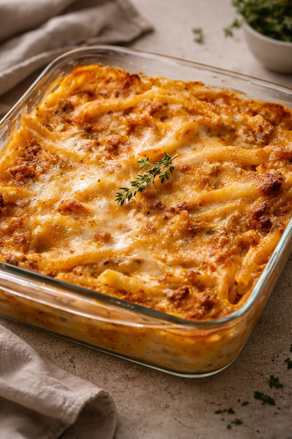 Caserecce con zucca, salsiccia e provola in un piatto caldo e avvolgente