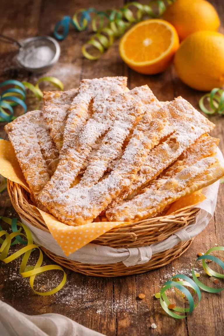 Chiacchiere all'Arancia decorate e pronte per il Carnevale