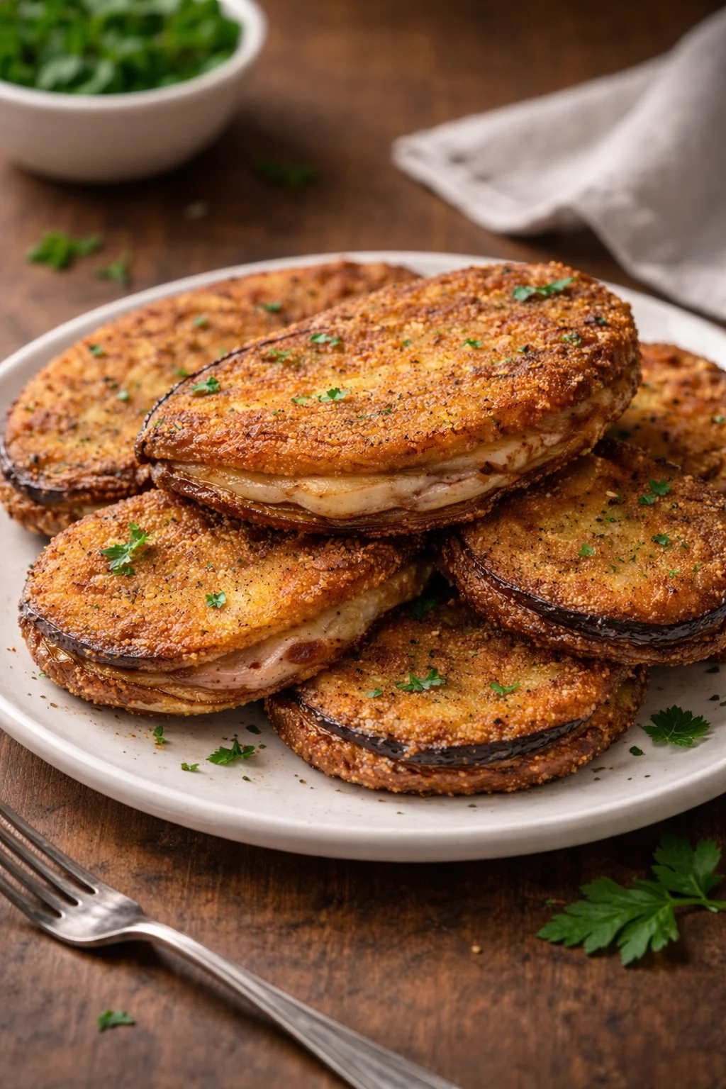 Cotolette di melanzane ripiene al prosciutto e formaggio