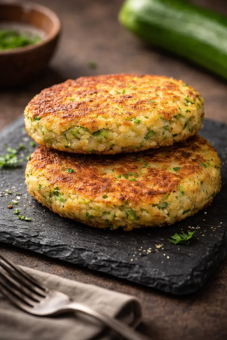 Piatto di cotolette di zucchine e scamorza, croccanti e appetitose
