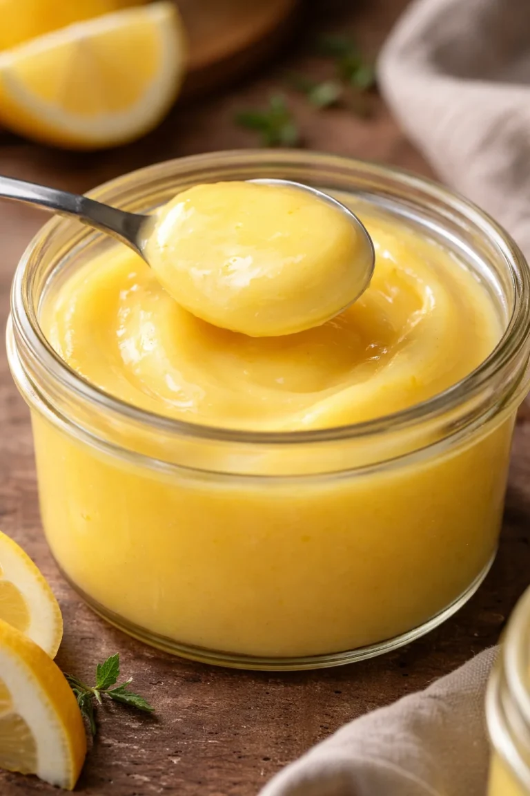 Crema al limone senza uova in una ciotola elegante