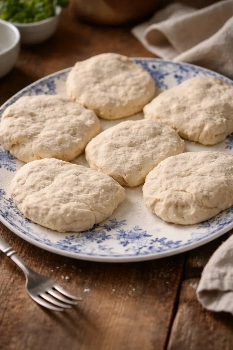Bannock fresco appena sfornato su un piatto decorativo.